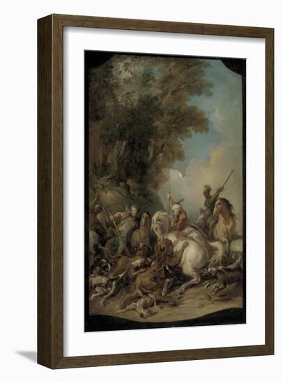 The Lion Hunt, 1735-Jean Francois de Troy-Framed Giclee Print