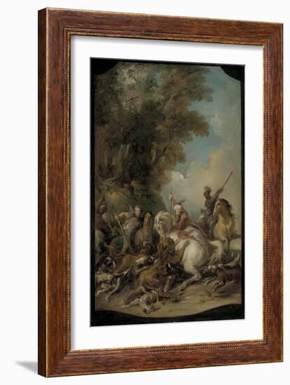 The Lion Hunt, 1735-Jean Francois de Troy-Framed Giclee Print