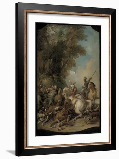 The Lion Hunt, 1735-Jean Francois de Troy-Framed Giclee Print