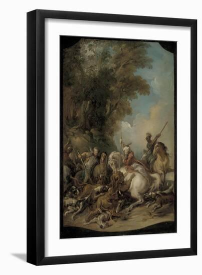 The Lion Hunt, 1735-Jean Francois de Troy-Framed Giclee Print