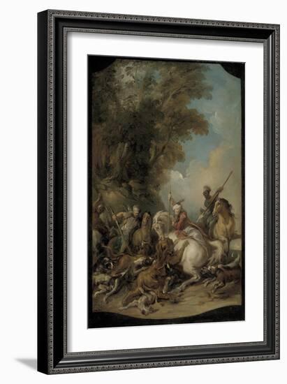 The Lion Hunt, 1735-Jean Francois de Troy-Framed Giclee Print