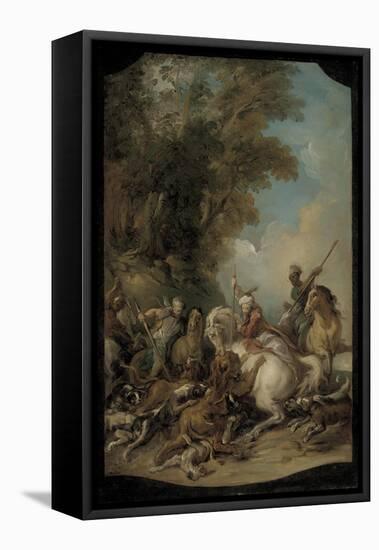 The Lion Hunt, 1735-Jean Francois de Troy-Framed Premier Image Canvas