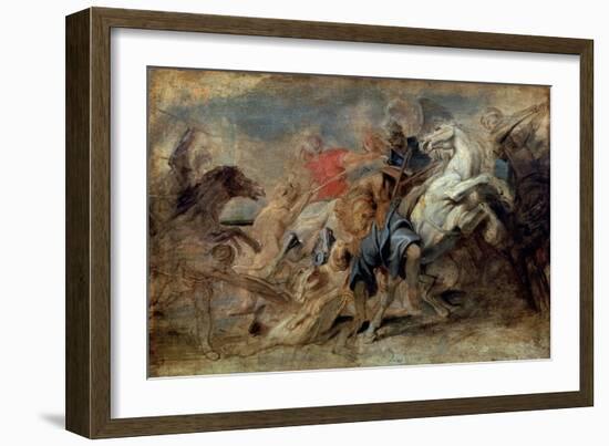 The Lion Hunt, C1621-Peter Paul Rubens-Framed Giclee Print