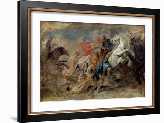 The Lion Hunt, C1621-Peter Paul Rubens-Framed Giclee Print