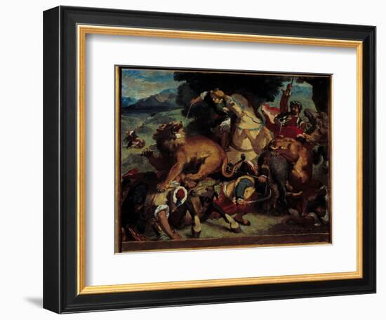 The Lion Hunt Painting by Odilon Redon (1840-1916) 1870 Bordeaux, Musee Des Beaux Arts-Odilon Redon-Framed Giclee Print