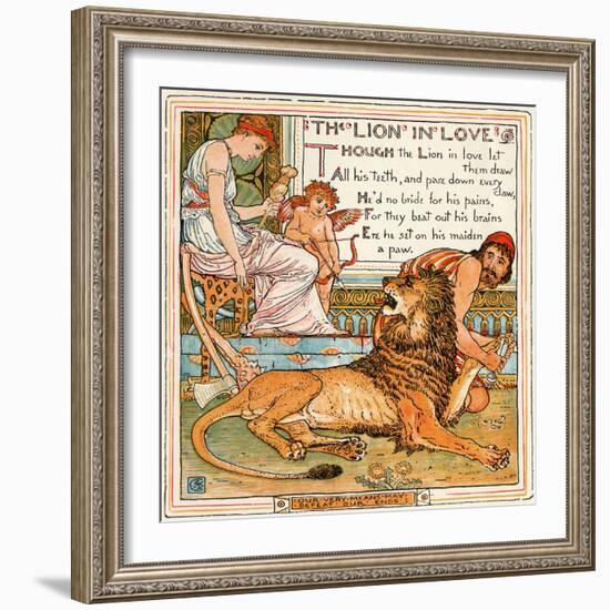 The Lion in Love, Illustration from 'Baby's Own Aesop', Engraved and Printed by Edmund Evans,…-Walter Crane-Framed Giclee Print