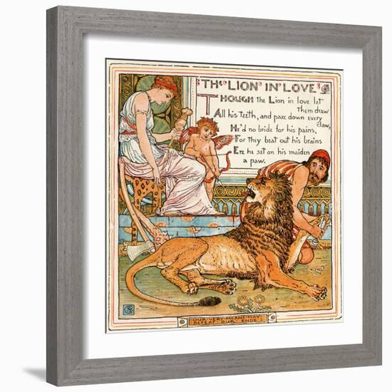 The Lion in Love, Illustration from 'Baby's Own Aesop', Engraved and Printed by Edmund Evans,…-Walter Crane-Framed Giclee Print