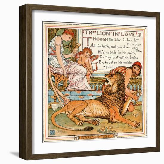 The Lion in Love, Illustration from 'Baby's Own Aesop', Engraved and Printed by Edmund Evans,…-Walter Crane-Framed Giclee Print