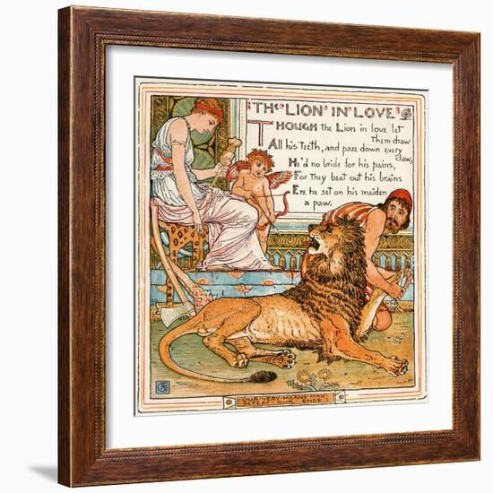 The Lion in Love, Illustration from 'Baby's Own Aesop', Engraved and Printed by Edmund Evans,…-Walter Crane-Framed Giclee Print