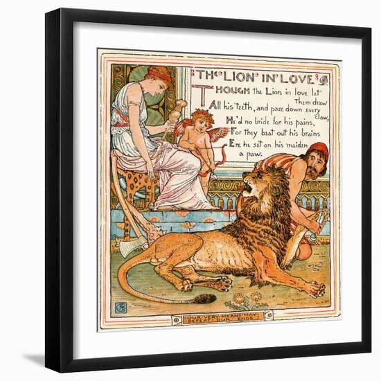 The Lion in Love, Illustration from 'Baby's Own Aesop', Engraved and Printed by Edmund Evans,…-Walter Crane-Framed Giclee Print