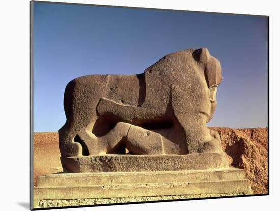 The Lion of Babylon, an over Life-Size Figure of a Lion Trampling a Man, Probably of Hittite Origin-null-Mounted Giclee Print