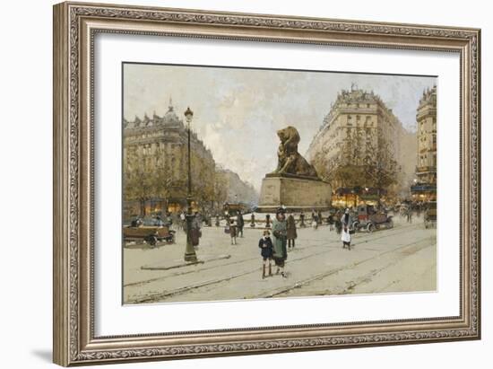 The Lion of Belfort; Le Lion De Belfort-Eugene Galien-Laloue-Framed Giclee Print