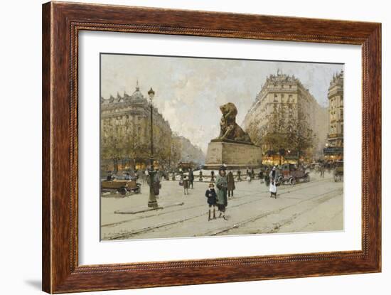 The Lion of Belfort; Le Lion De Belfort-Eugene Galien-Laloue-Framed Giclee Print