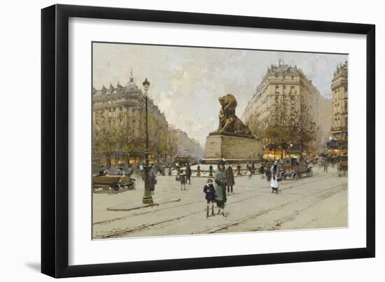 The Lion of Belfort; Le Lion De Belfort-Eugene Galien-Laloue-Framed Giclee Print