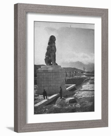 'The Lion of Chaeronea, the Acropolis and Mount Parnassus', 1913-Unknown-Framed Photographic Print