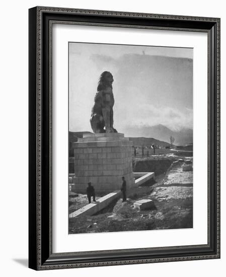 'The Lion of Chaeronea, the Acropolis and Mount Parnassus', 1913-Unknown-Framed Photographic Print