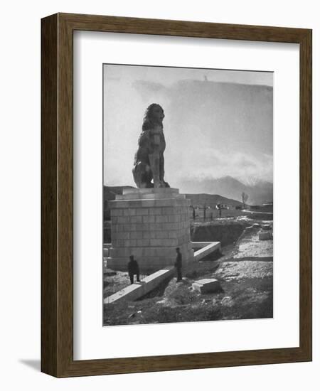 'The Lion of Chaeronea, the Acropolis and Mount Parnassus', 1913-Unknown-Framed Photographic Print