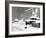 The Lion Statues at the New York Public Library Covered with Snow During the Record Snowfall-null-Framed Photo