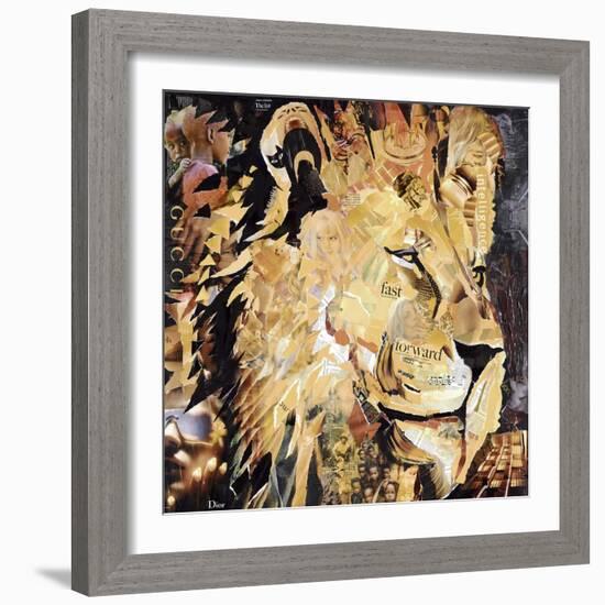 The Lion-James Grey-Framed Art Print