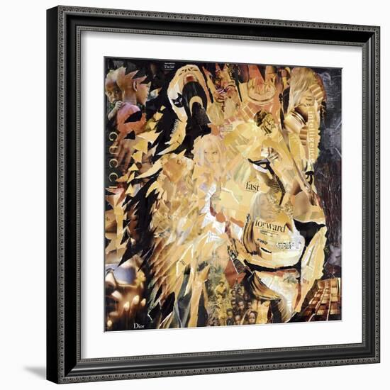 The Lion-James Grey-Framed Art Print