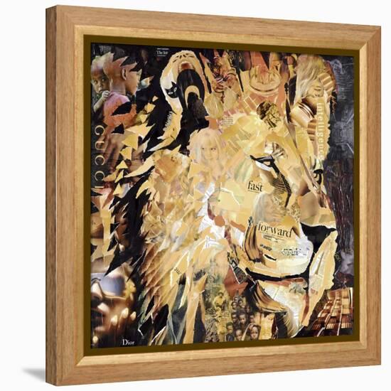 The Lion-James Grey-Framed Stretched Canvas