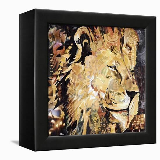 The Lion-James Grey-Framed Stretched Canvas