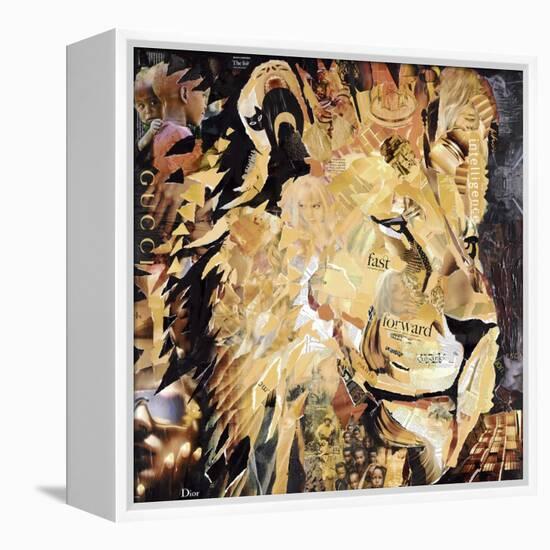 The Lion-James Grey-Framed Stretched Canvas