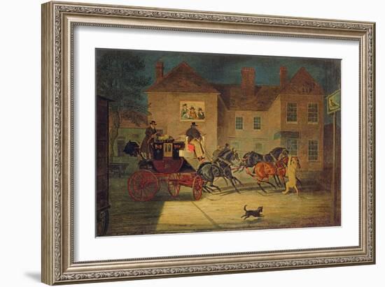 The Lioness Attacking the Exeter Mail-James Pollard-Framed Giclee Print