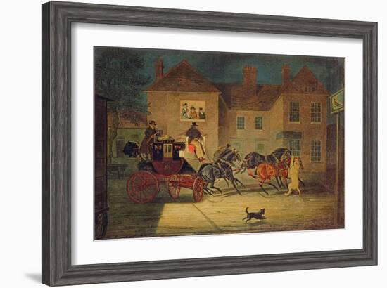 The Lioness Attacking the Exeter Mail-James Pollard-Framed Giclee Print