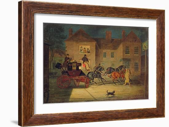 The Lioness Attacking the Exeter Mail-James Pollard-Framed Giclee Print