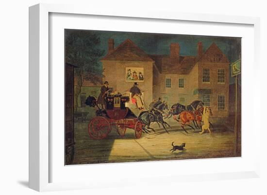 The Lioness Attacking the Exeter Mail-James Pollard-Framed Giclee Print