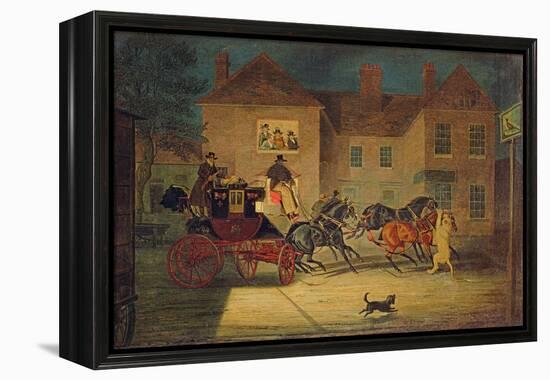 The Lioness Attacking the Exeter Mail-James Pollard-Framed Premier Image Canvas