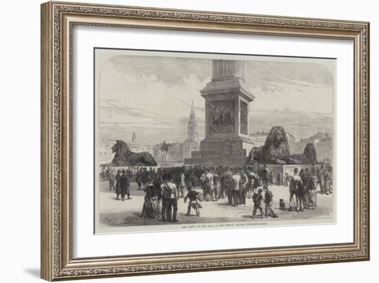 The Lions at the Base of the Nelson Column, Trafalgar-Square-Charles Robinson-Framed Giclee Print