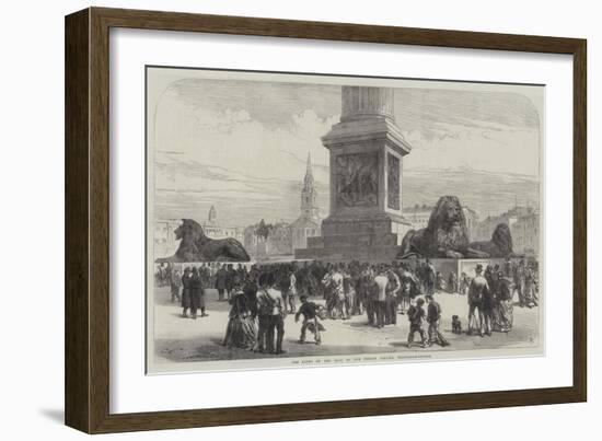 The Lions at the Base of the Nelson Column, Trafalgar-Square-Charles Robinson-Framed Giclee Print