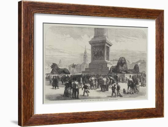 The Lions at the Base of the Nelson Column, Trafalgar-Square-Charles Robinson-Framed Giclee Print