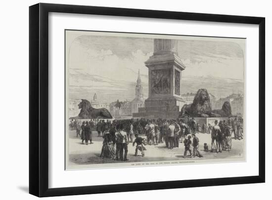 The Lions at the Base of the Nelson Column, Trafalgar-Square-Charles Robinson-Framed Giclee Print