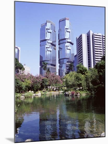 The Lippo Towers from Hong Kong Park, Central, Hong Kong Island, Hong Kong, China, Asia-Amanda Hall-Mounted Photographic Print