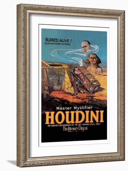 The Literary Digest: Houdini Buried Alive-null-Framed Art Print