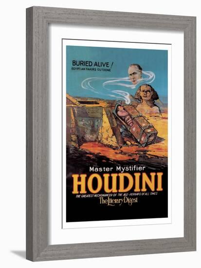 The Literary Digest: Houdini Buried Alive-null-Framed Art Print