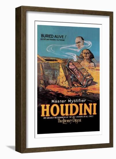 The Literary Digest: Houdini Buried Alive-null-Framed Art Print