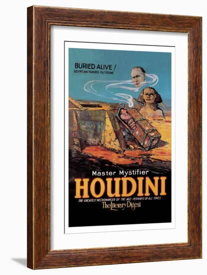 The Literary Digest: Houdini Buried Alive-null-Framed Art Print