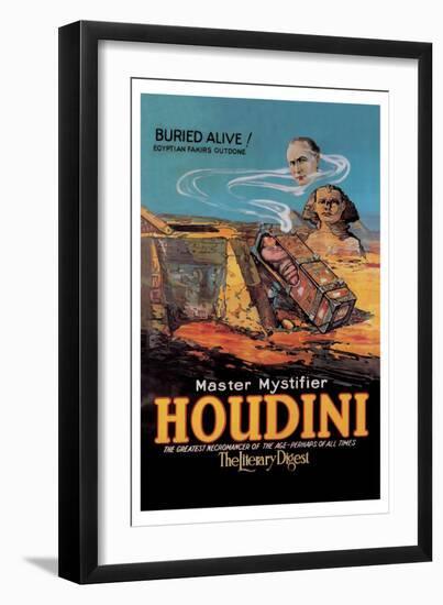 The Literary Digest: Houdini Buried Alive-null-Framed Art Print