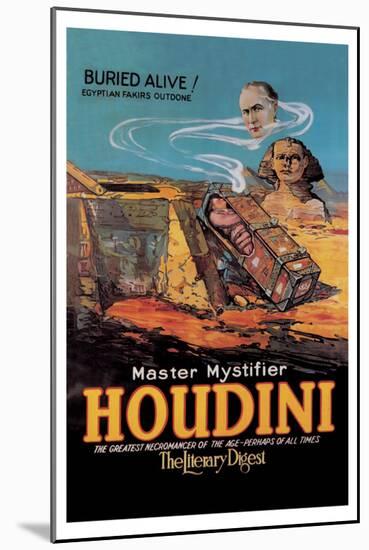 The Literary Digest: Houdini Buried Alive-null-Mounted Art Print