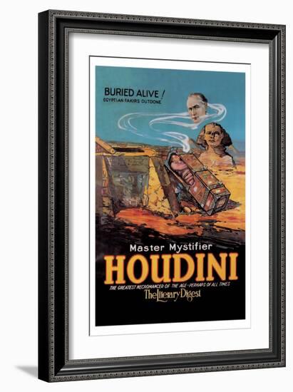 The Literary Digest: Houdini Buried Alive-null-Framed Art Print