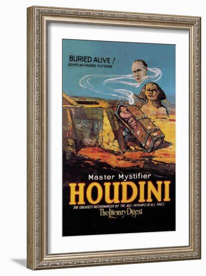 The Literary Digest: Houdini Buried Alive-null-Framed Art Print