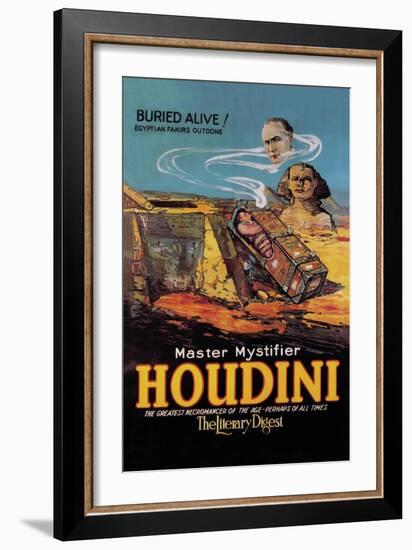 The Literary Digest: Houdini Buried Alive-null-Framed Art Print