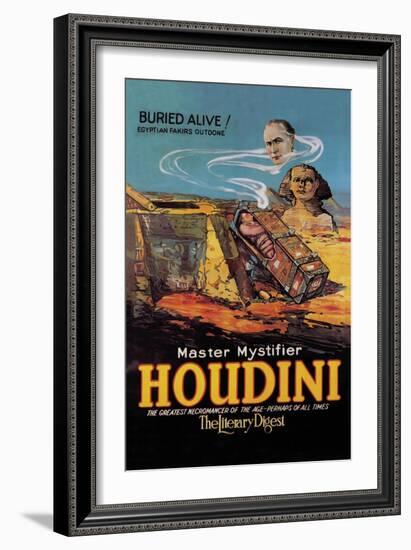 The Literary Digest: Houdini Buried Alive-null-Framed Art Print