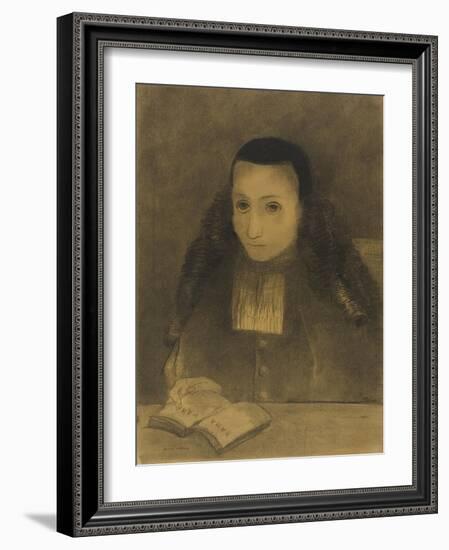 The Little Abbot Reading the Ramayana, 1883-Odilon Redon-Framed Giclee Print