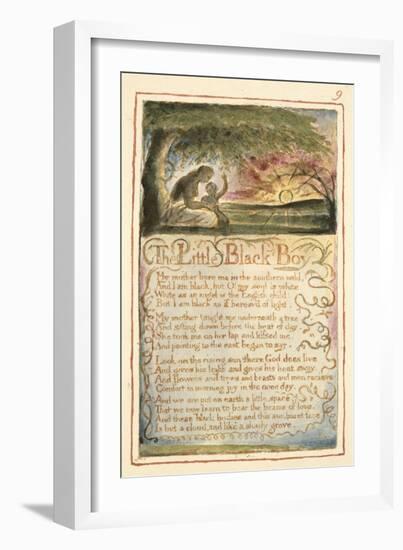 The Little Black Boy: Plate 9 from 'Songs of Innocence and of Experience' C.1815-26-William Blake-Framed Giclee Print