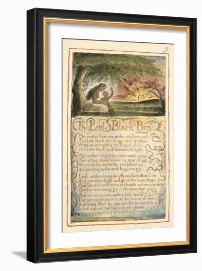 The Little Black Boy: Plate 9 from 'Songs of Innocence and of Experience' C.1815-26-William Blake-Framed Giclee Print